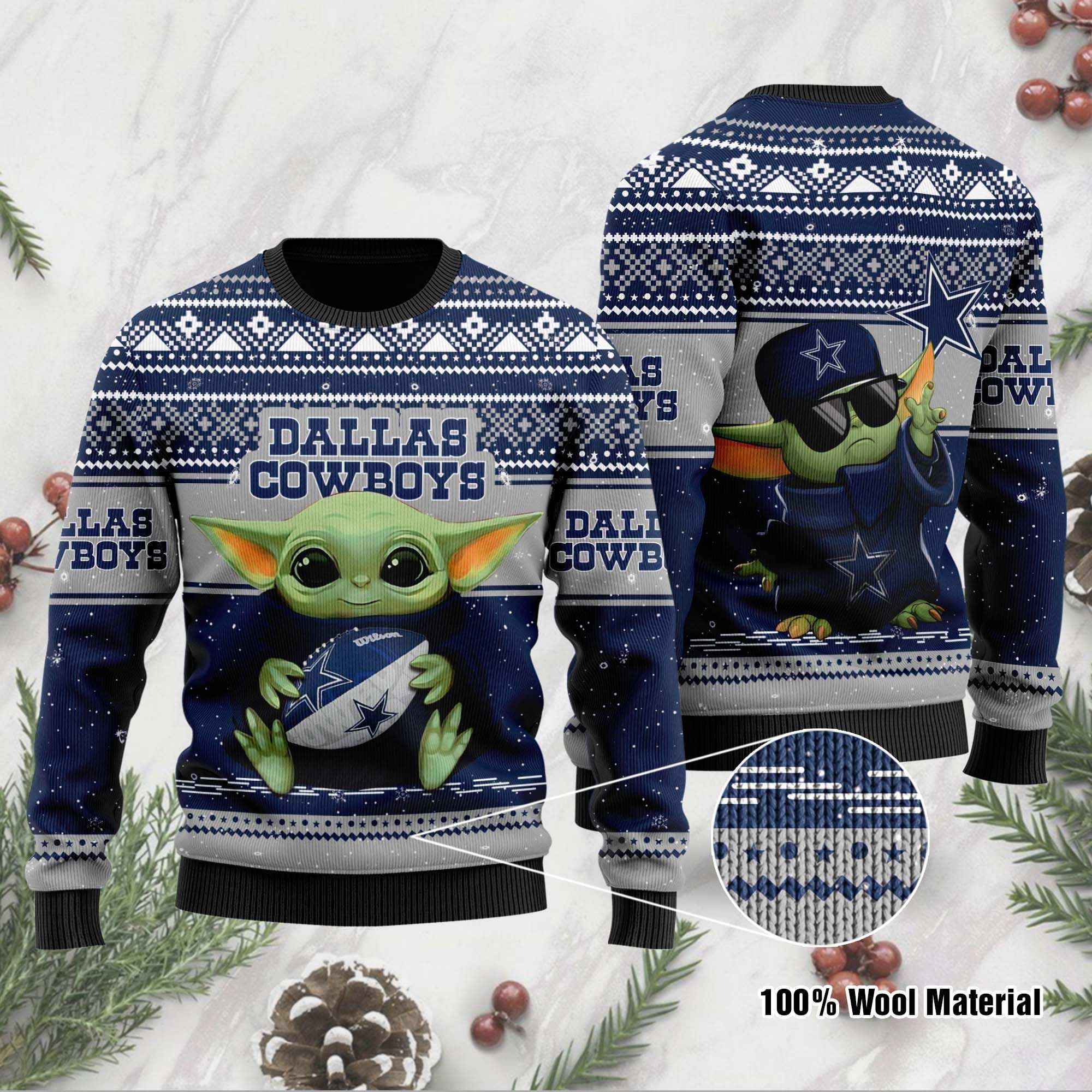 Dallas Cowboys Sweater Ugly Christmas Sweater Adult 3D Funny Matching for family