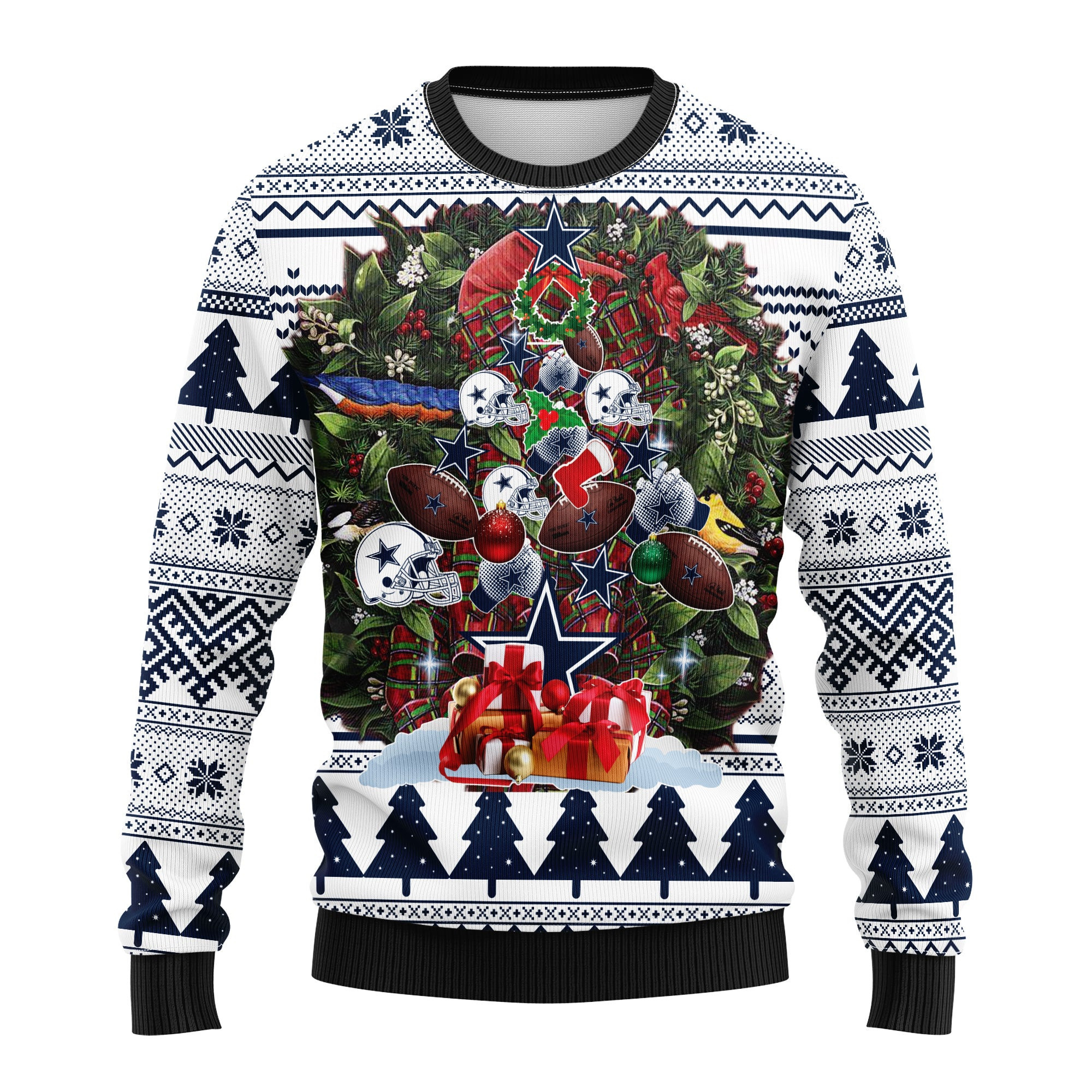 Dallas Cowboys Tree Ugly Christmas Fleece Sweater