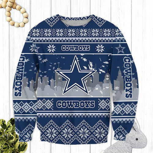 Dallas Cowboys Ugly Christmas Sweater Adult 3D Funny Matching for family