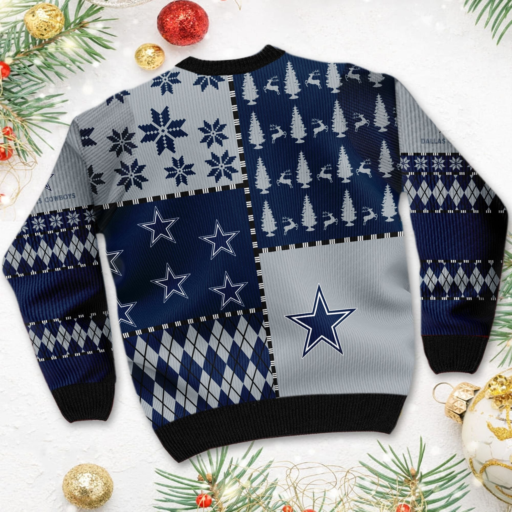 Dallas Cowboyss Full Size For Sale Best Christmas Gift For Cowboys Fans Ugly Christmas Sweater Adult 3D Funny Matching for family - Image 4
