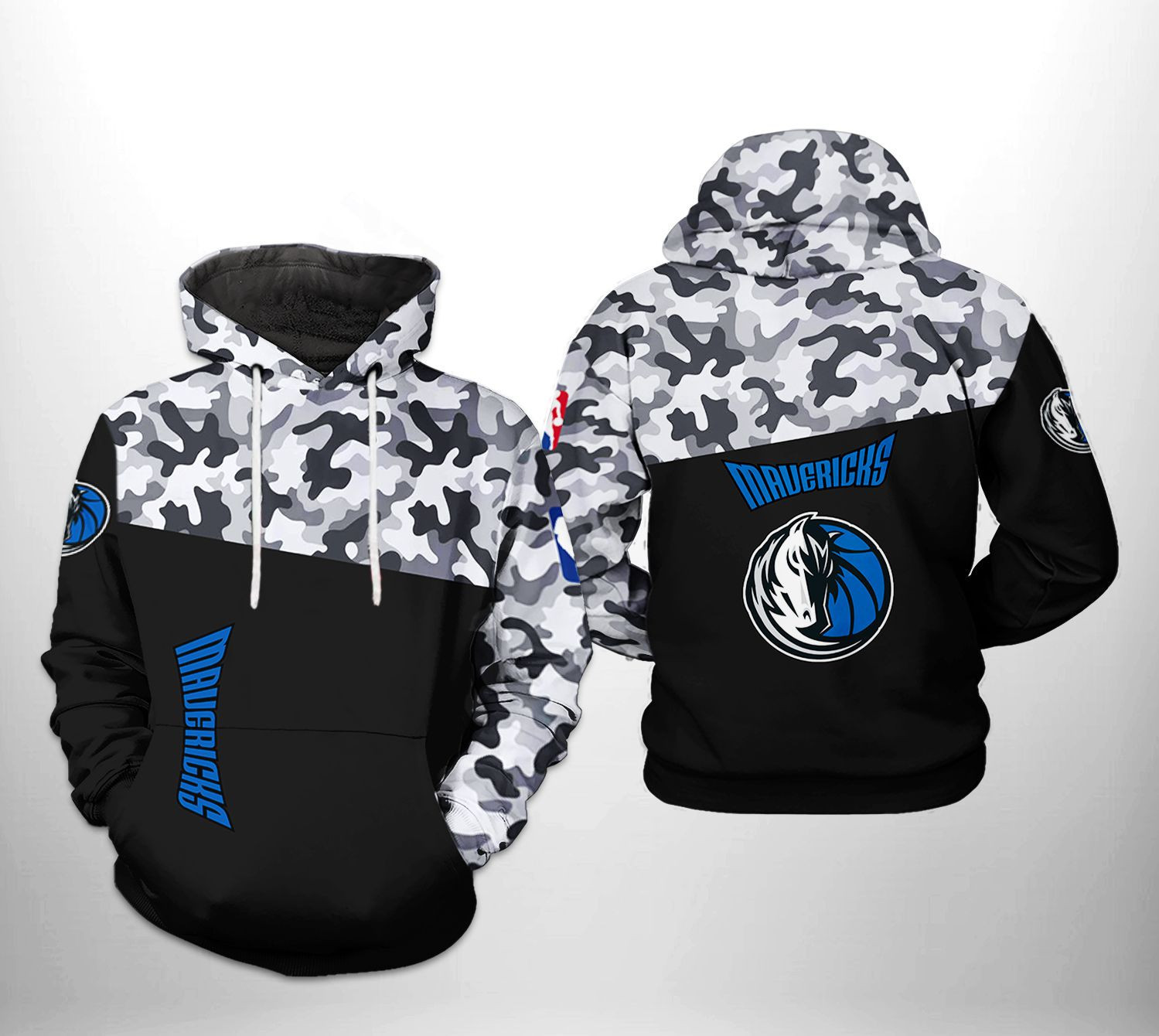 Dallas Mavericks NBA Camo Veteran Team 3D All Over Print Hoodie, Zip Hoodie