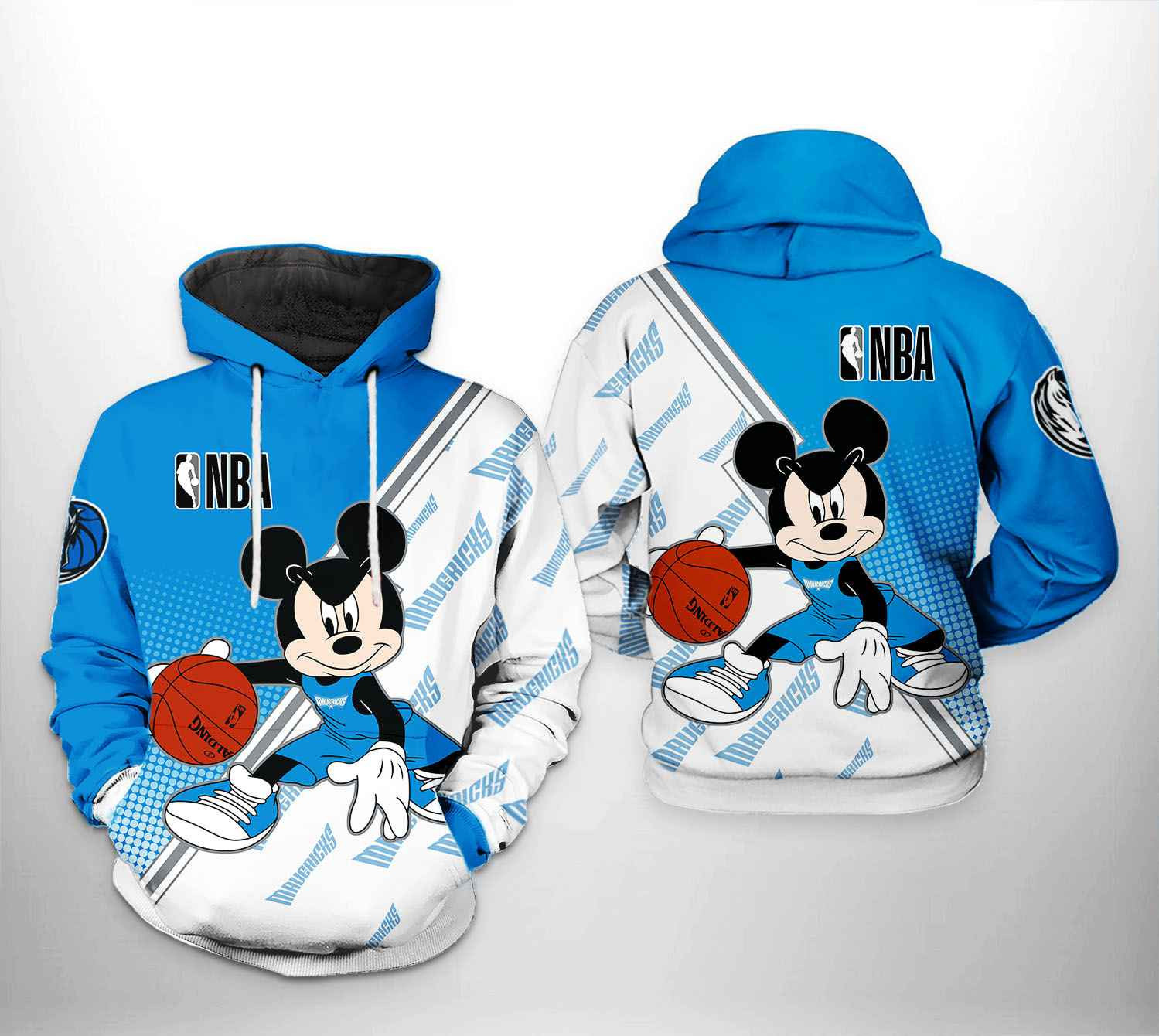 Dallas Mavericks NBA Mickey 3D All Over Print Hoodie, Zip Hoodie