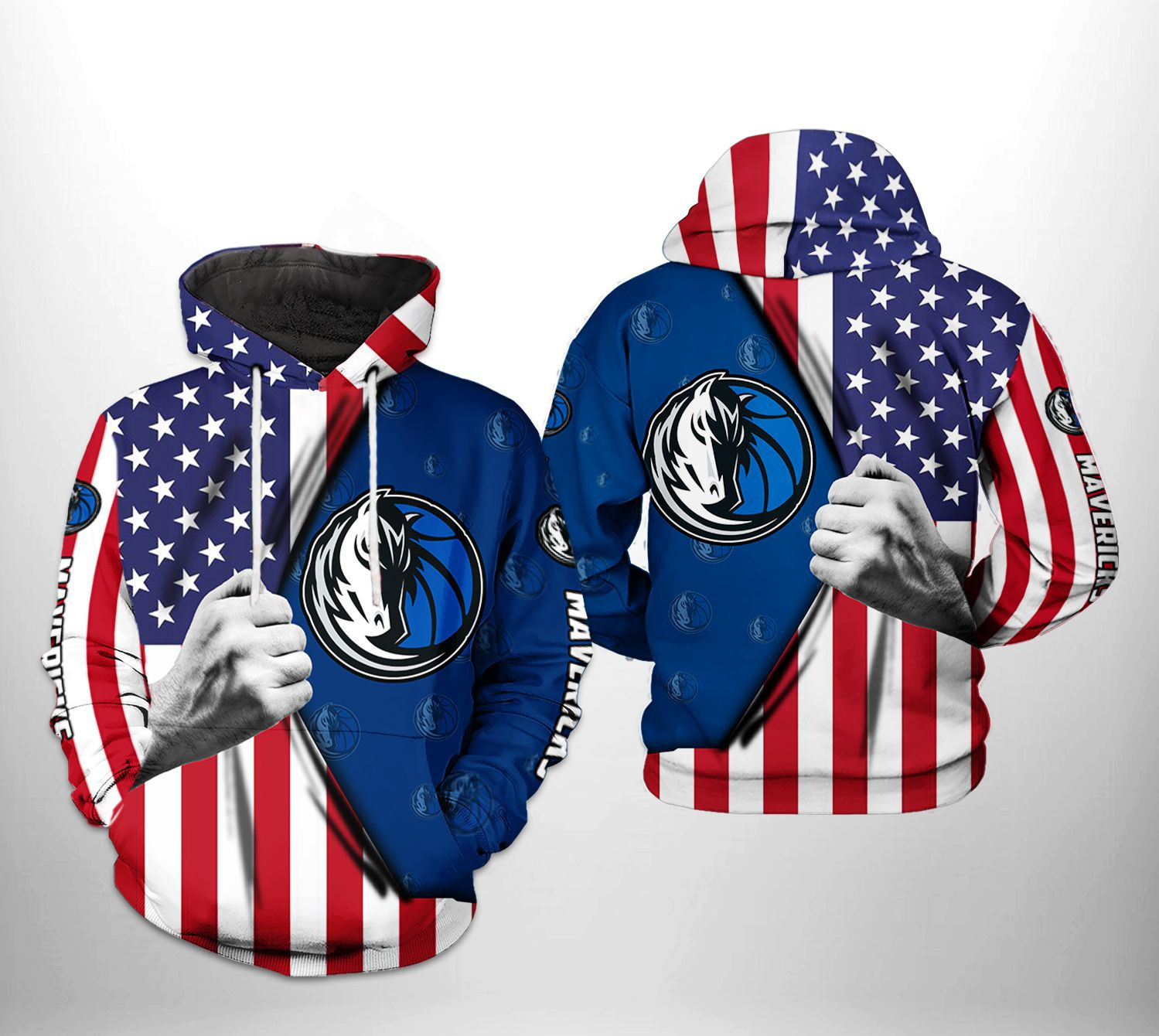 Dallas Mavericks NBA US Flag Team 3D All Over Print Hoodie, Zip Hoodie