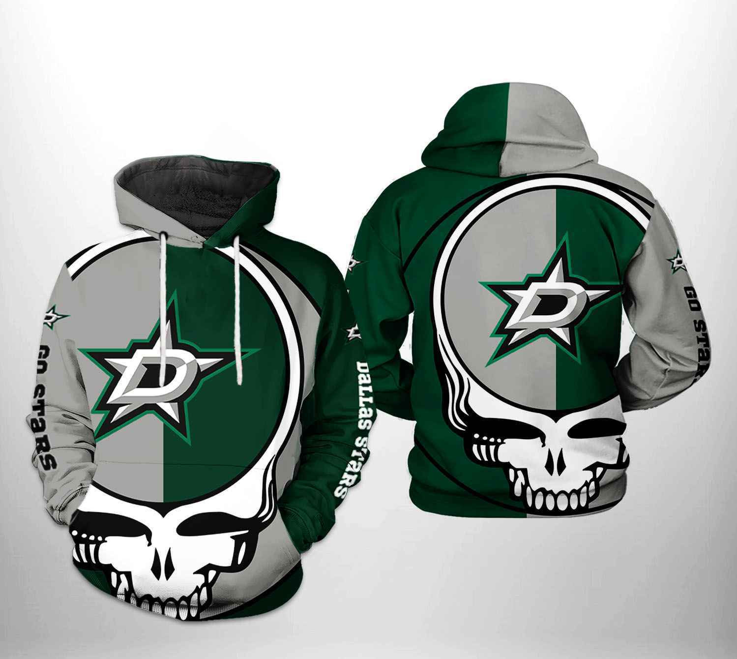 Dallas Stars NHL Grateful Dead 3D All Over Print Hoodie, Zip Hoodie