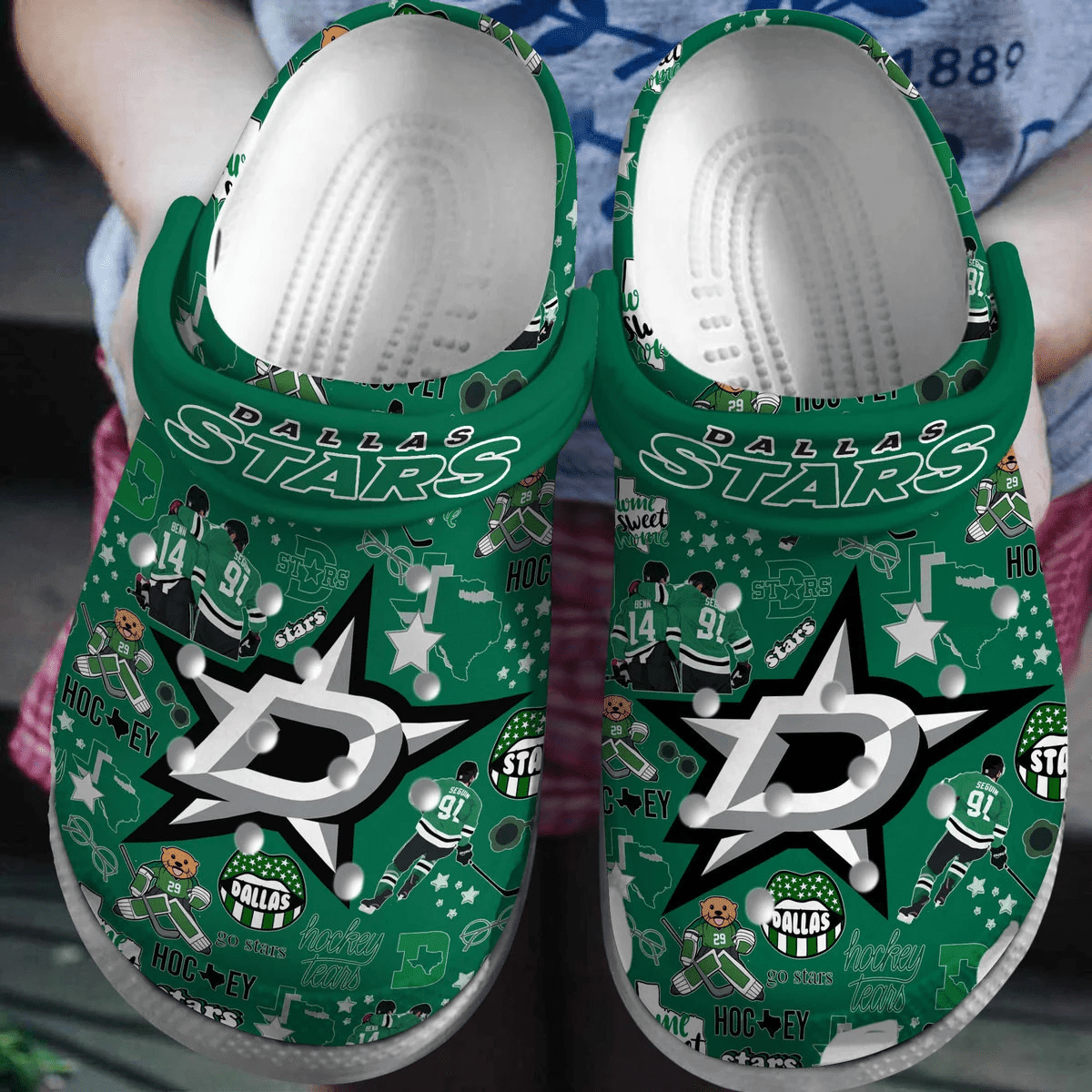 Dallas Stars NHL Sport Crocs Crocband Clogs Shoes Comfortable For Men Women and Kids