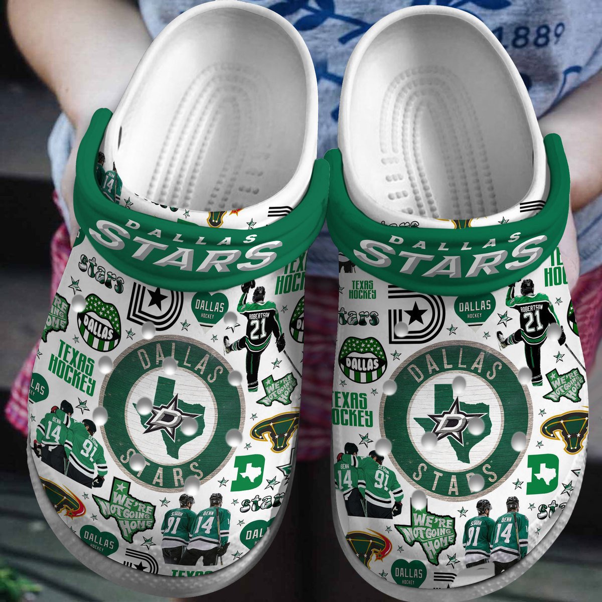 Dallas Stars NHL Sport Crocs Crocband Clogs Shoes Comfortable For Men Women and Kids