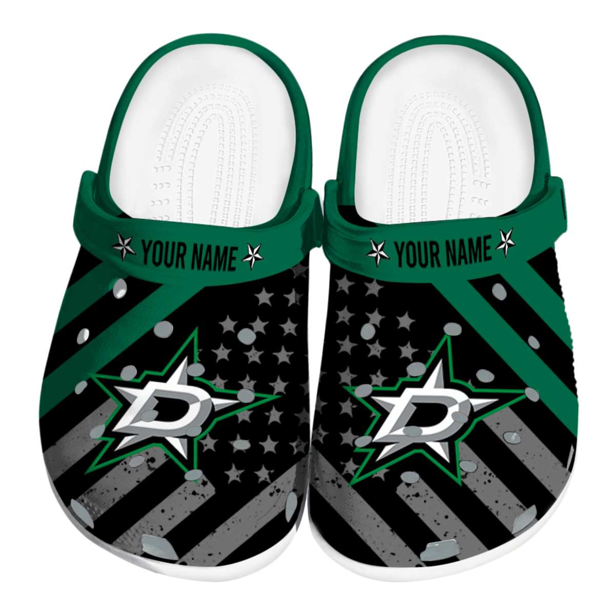 Dallas Stars NHL Sport Crocs Crocband Clogs Shoes Comfortable For Men Women and Kids