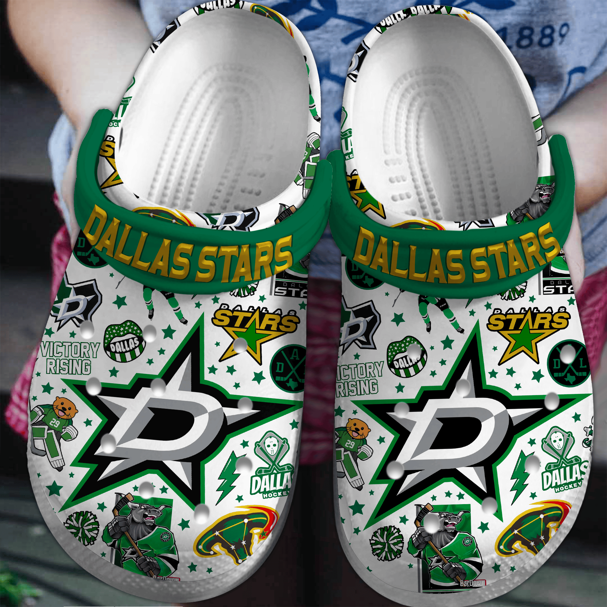Dallas Stars NHL Sport Crocs Crocband Clogs Shoes Comfortable For Men Women and Kids
