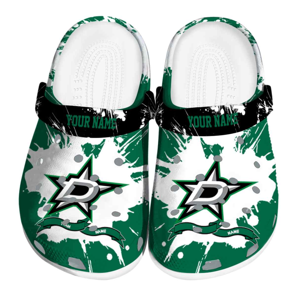 Dallas Stars NHL Sport Crocs Crocband Clogs Shoes Comfortable For Men Women and Kids