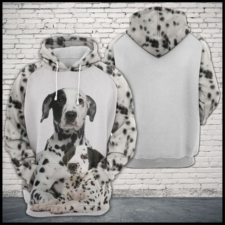 Dalmatian Dog Family 3D All Over Print Hoodie, Zip Hoodie