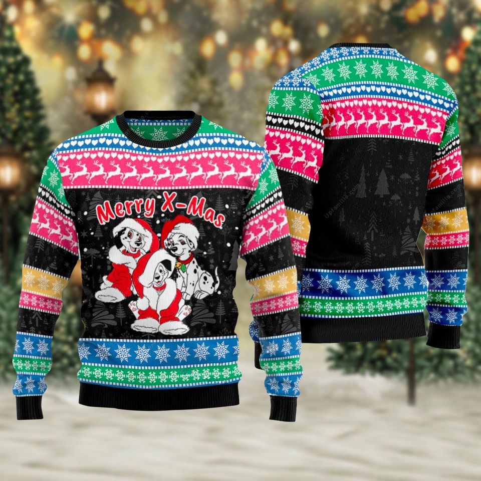 Dalmatian Dog Ugly Xmas Dalmatian Merry Xmas Cartoon Lover Christmas