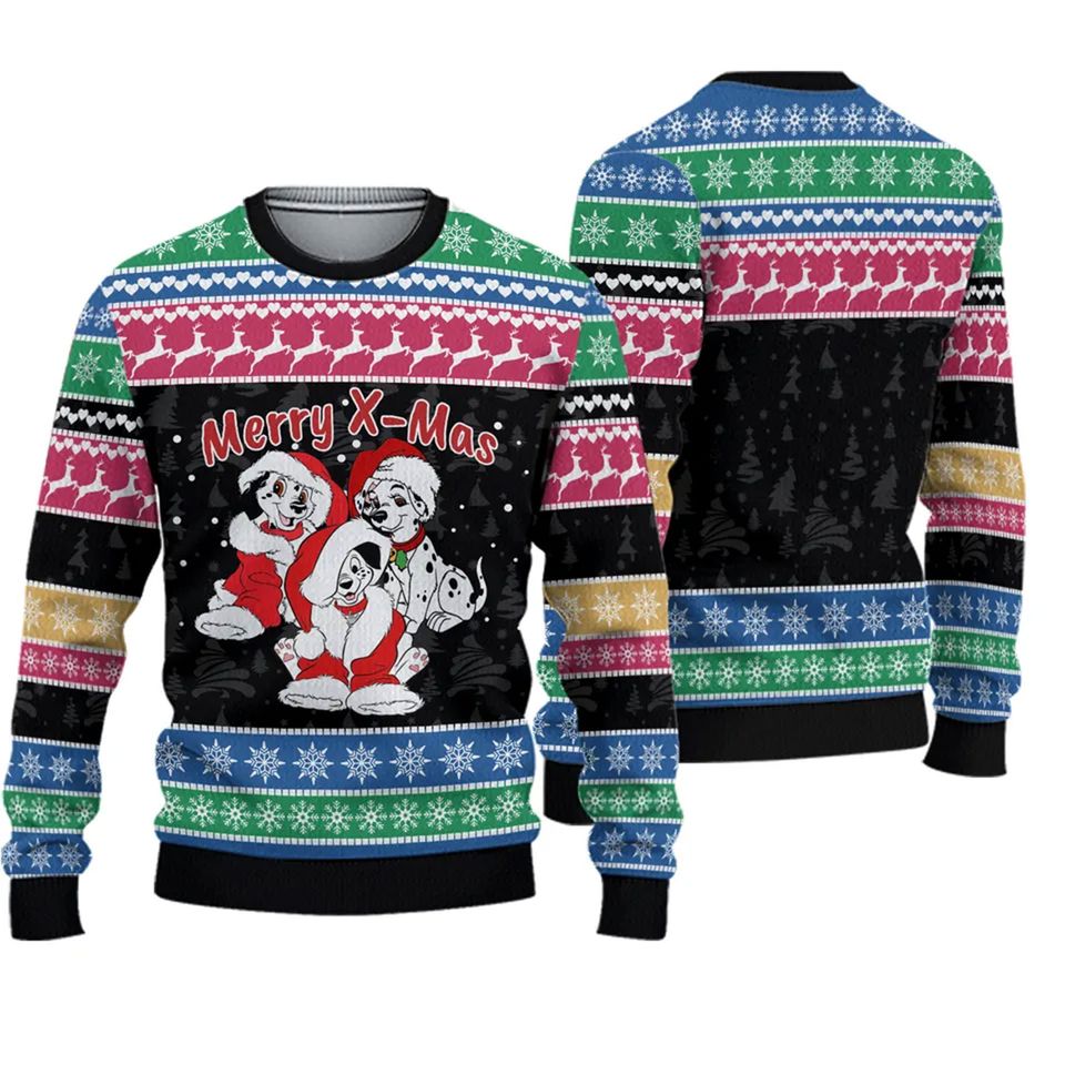 Dalmatian Dogs Santa Claus Costume Christmas Sweater 3D