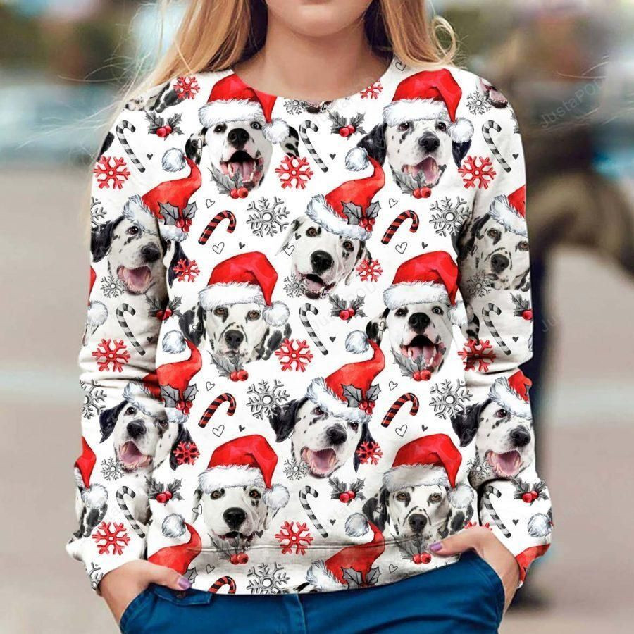 Dalmatian Ugly Christmas Sweater Adult 3D Funny Matching for family