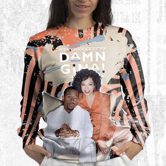 Damn Gina 3D Humor 90s Unisex Sweatshirt 3D match Jordan 5 DJ Khaled Crimson Bliss - Image 10