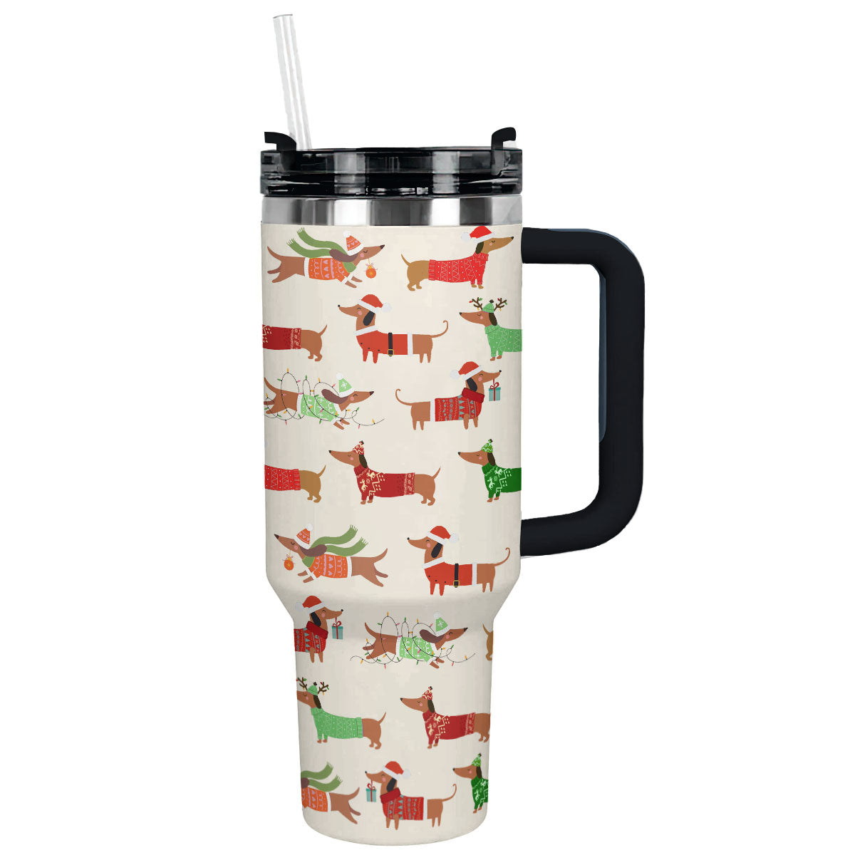 Dapper Dachshund Christmas Custom Stanley Cup 40 oz 30 oz Tumbler With HandleTVC2301498