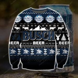 Dark Busch Beer Knitting Ugly Christmas Sweater Adult 3D Funny Matching for family