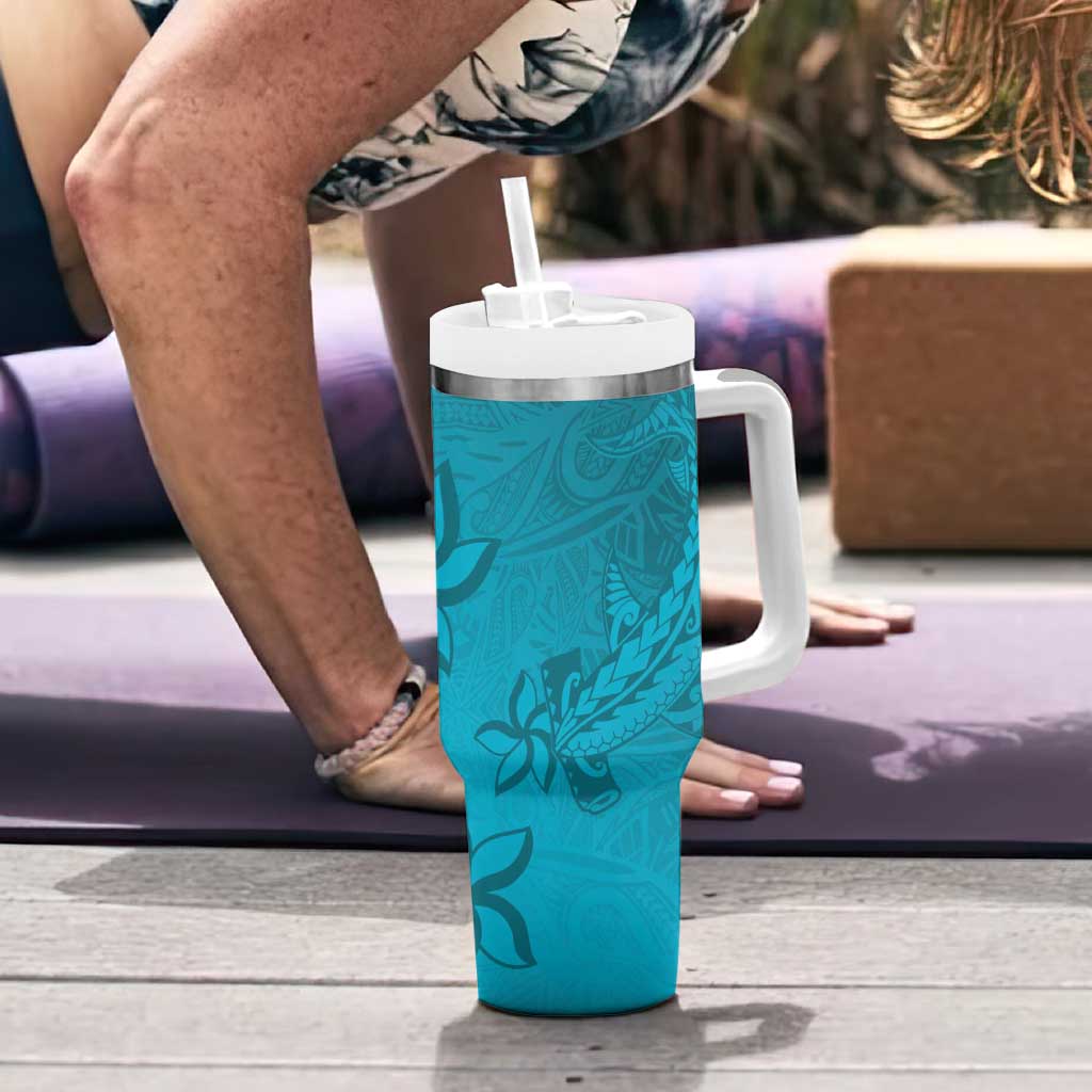 Dark Cyan Gradient Polynesia Hawaiian Tribal Hammerhead Shark Tattoo Custom Stanley Cup 40 oz 30 oz Tumbler With HandleTVC2301350 - Image 6
