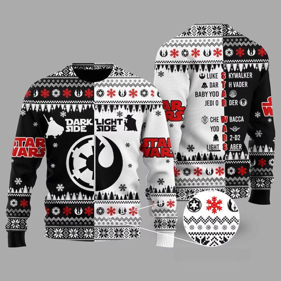 Dark Side Light Side Christmas Ugly Sweater