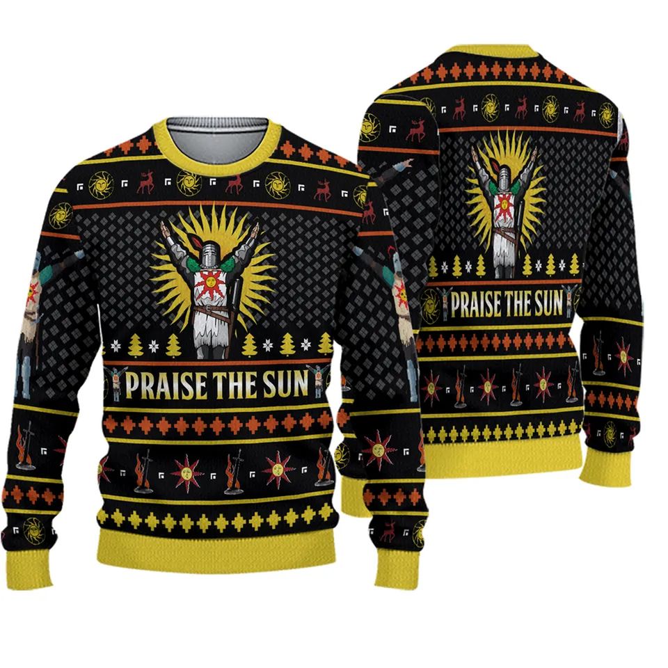 Dark Souls Praise the Sun Ugly Christmas Sweater