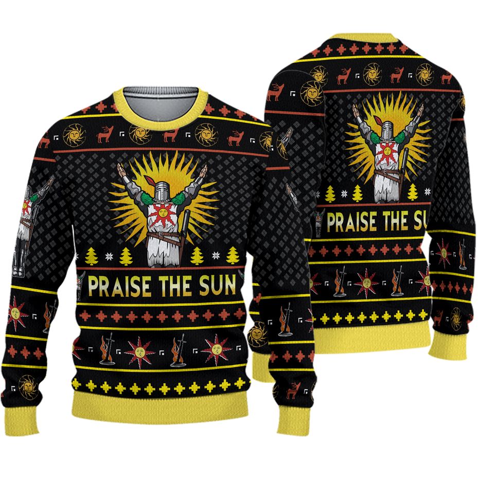 Dark Souls Praise the Sun Ugly Christmas Sweater, Christmas sweater