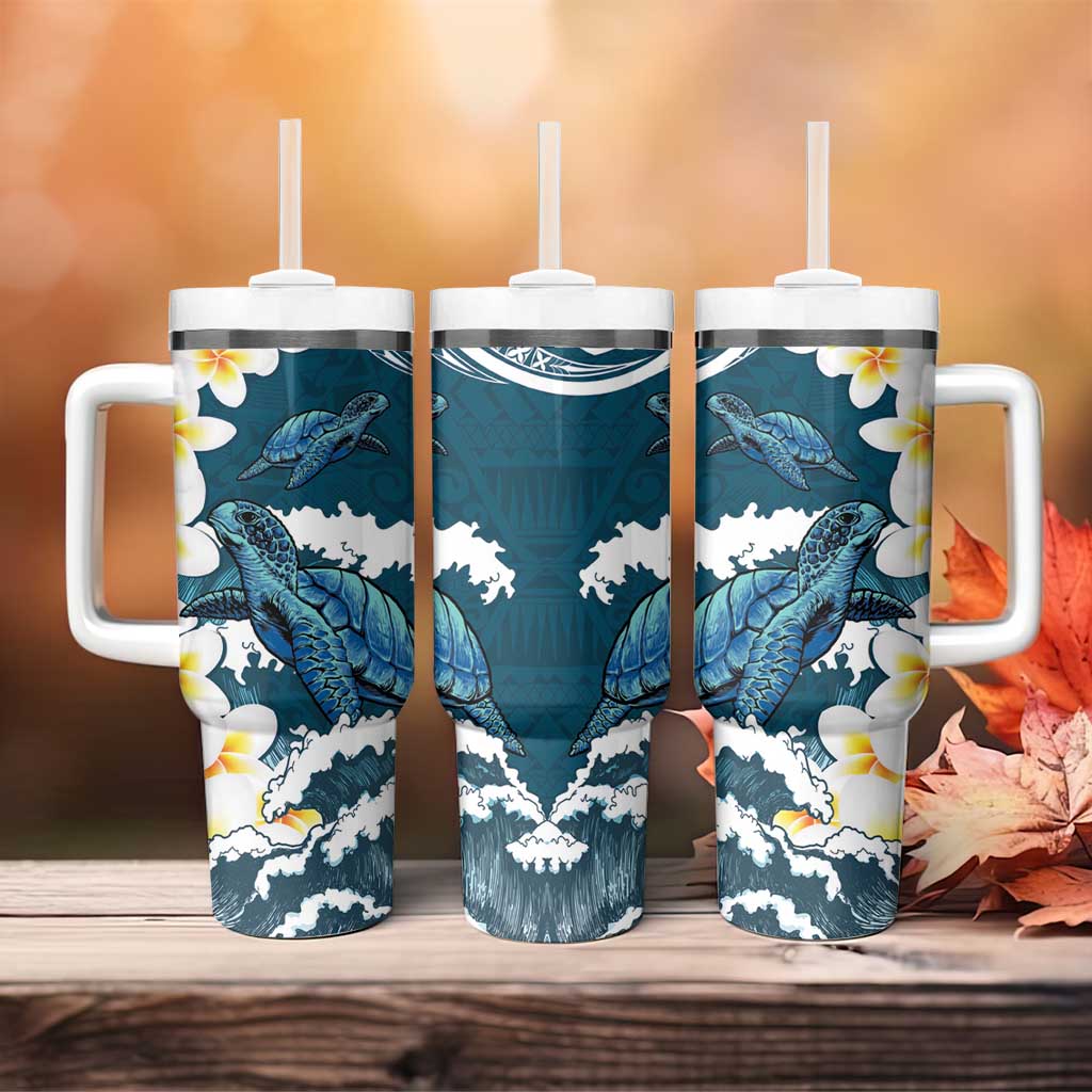 Dark Teal Polynesia Polynesian Frangipani With Sea Turtles Custom Stanley Cup 40 oz 30 oz Tumbler With HandleTVC2301385 - Image 4