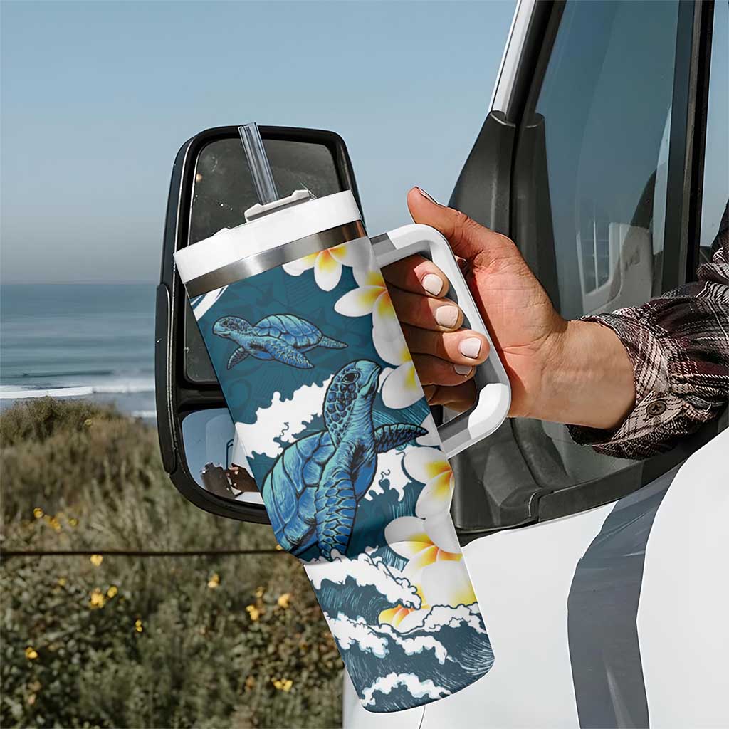 Dark Teal Polynesia Polynesian Frangipani With Sea Turtles Custom Stanley Cup 40 oz 30 oz Tumbler With HandleTVC2301385 - Image 7