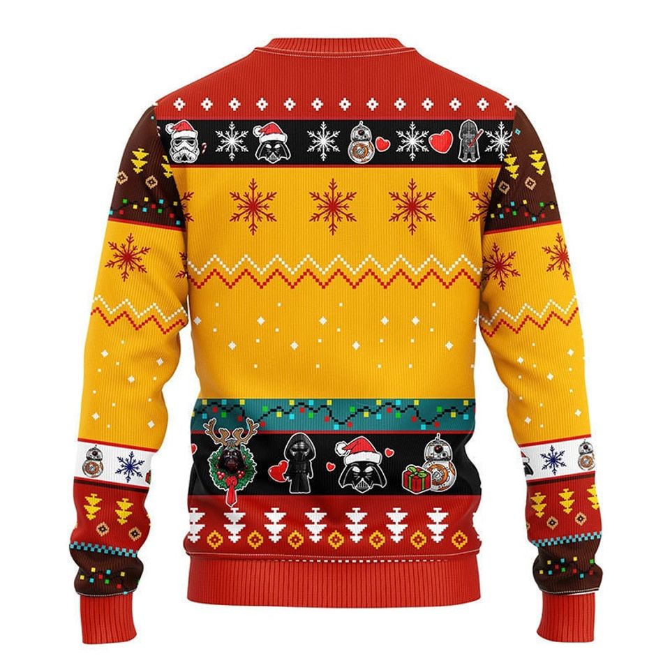 Dark Vader Christmas Light Ugly Sweater - Image 3