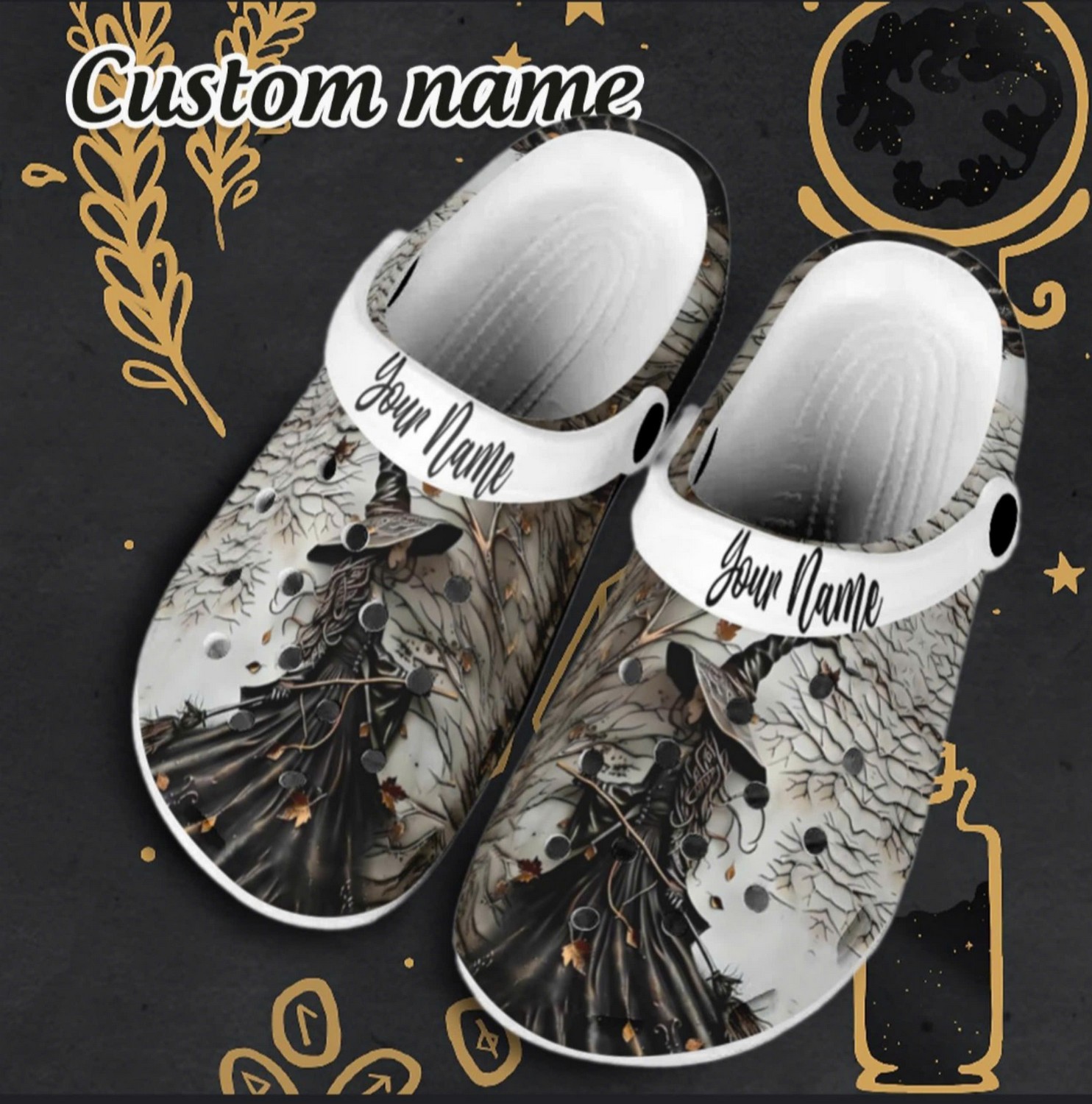 Dark Witch In Halloween Night Crocs Crocband Clogs Shoes Comfortable For Men Women and Kids