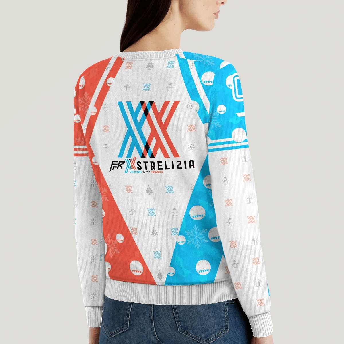Darling In The Franxx Strelizia Ugly Christmas Sweater Adult 3D Funny Matching for family - Image 6