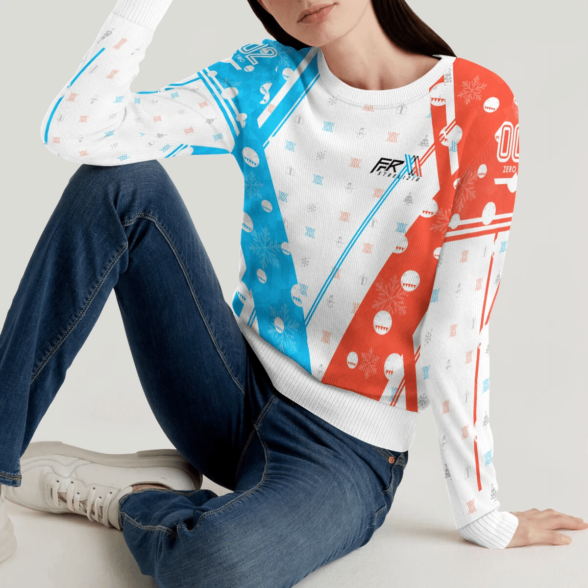 Darling In The Franxx Strelizia Ugly Christmas Sweater Adult 3D Funny Matching for family - Image 5