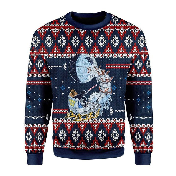 Darth Santa Ugly Christmas Sweater Adult 3D Funny Matching for family