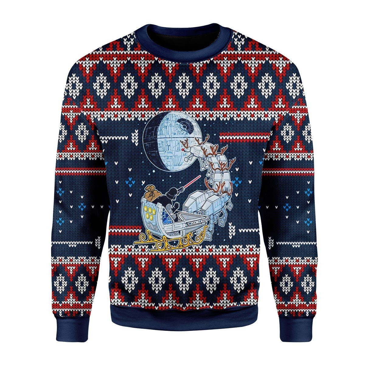 Darth Satnta Ugly Christmas Sweater Adult 3D Funny Matching for family