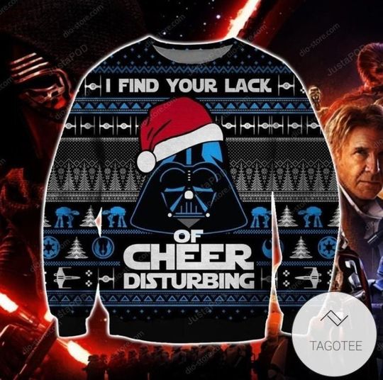 Darth Vaders I Find Your Lack Of Cheer Disturbing Ugly Knitted Christmas 3D Sweater - Image 2