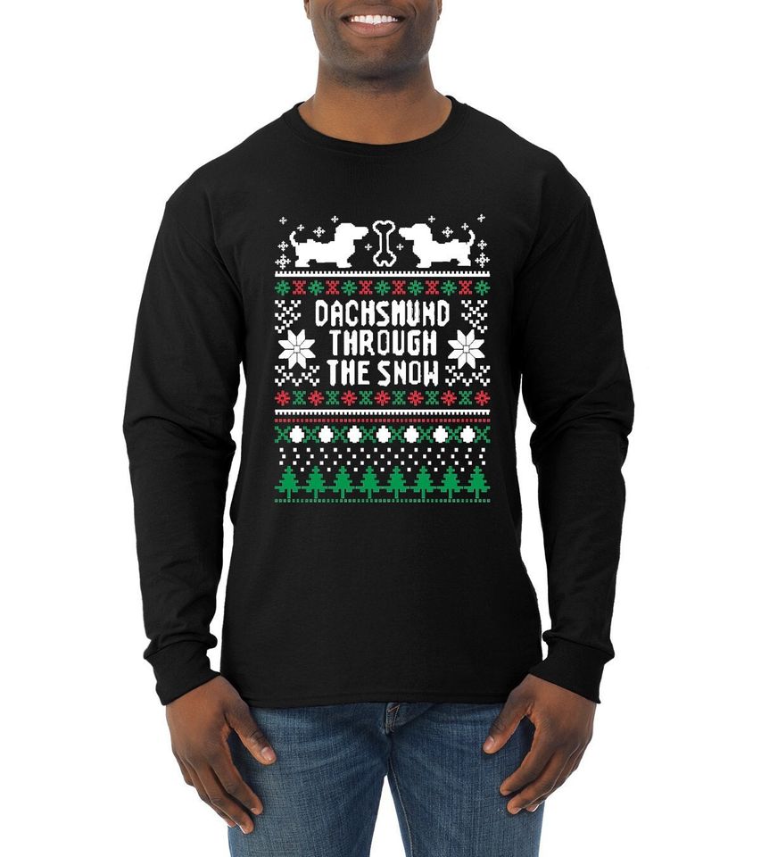 Daschund Through the Snow Ugly Christmas Sweater