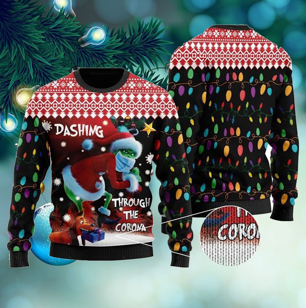Dashing Through The Corona Ugly Christmas Sweater Adult 3D Funny Matching for family
