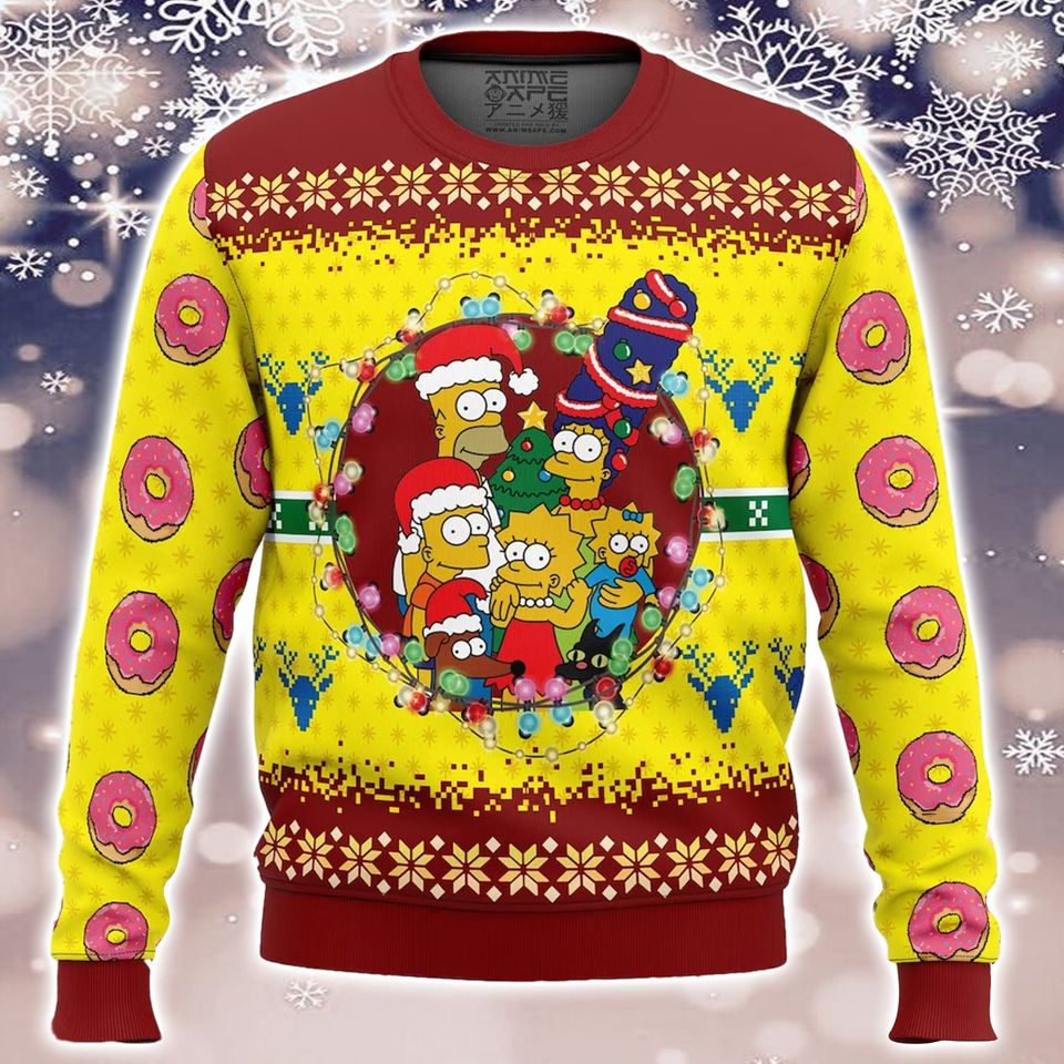 Dashing Through the Snow The Simpsons Ugly Christmas 2023 Sweater