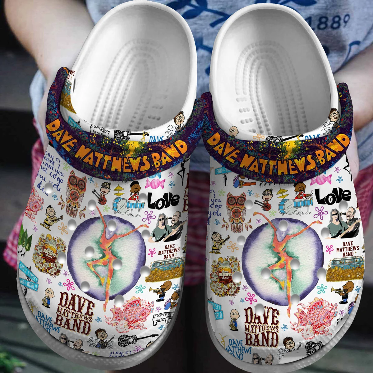 Dave Matthews Band Music Crocs Crocband Clogs Shoes Comfortable For Men Women and Kids
