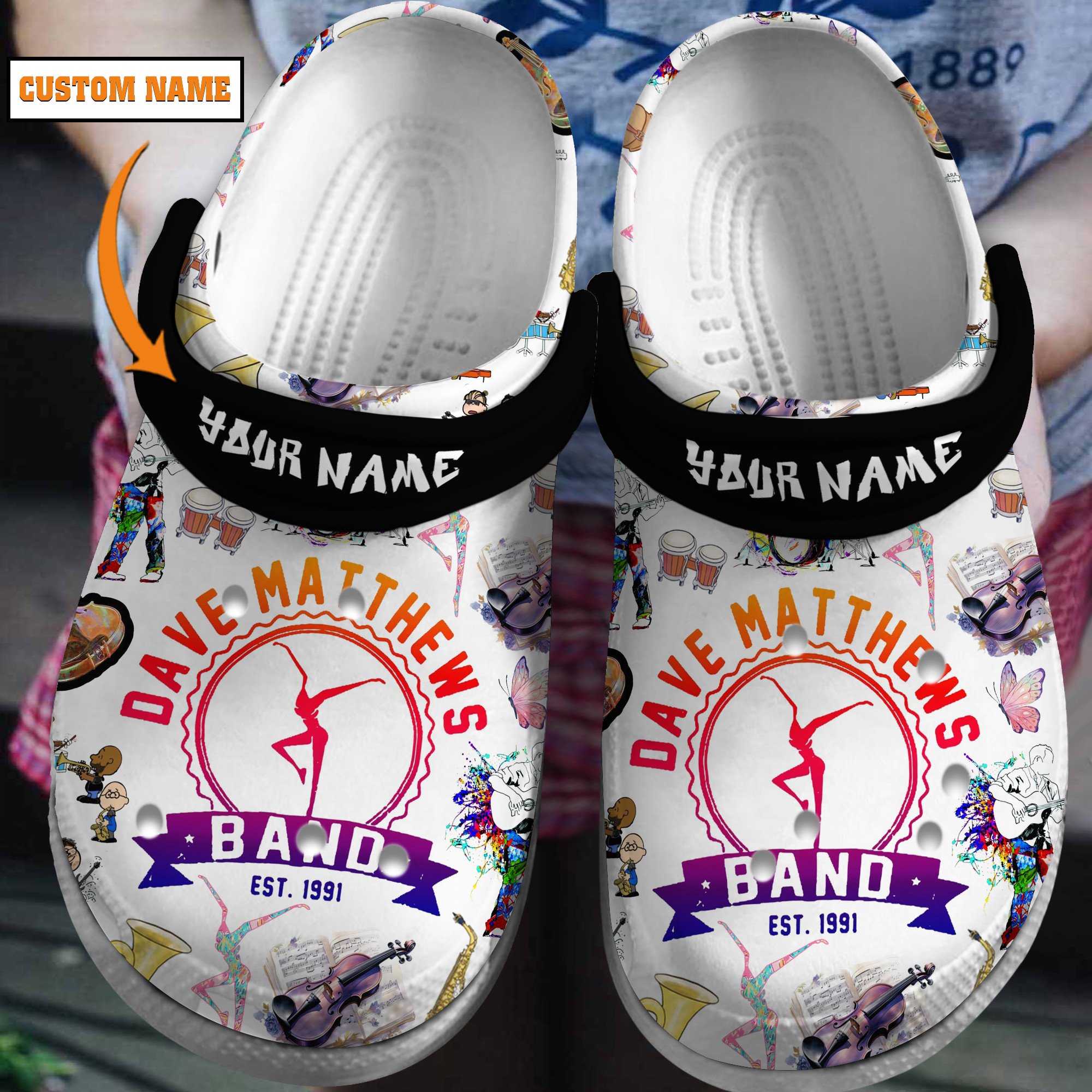 Dave Matthews Band Music Crocs Crocband Clogs Shoes Comfortable For Men Women and Kids