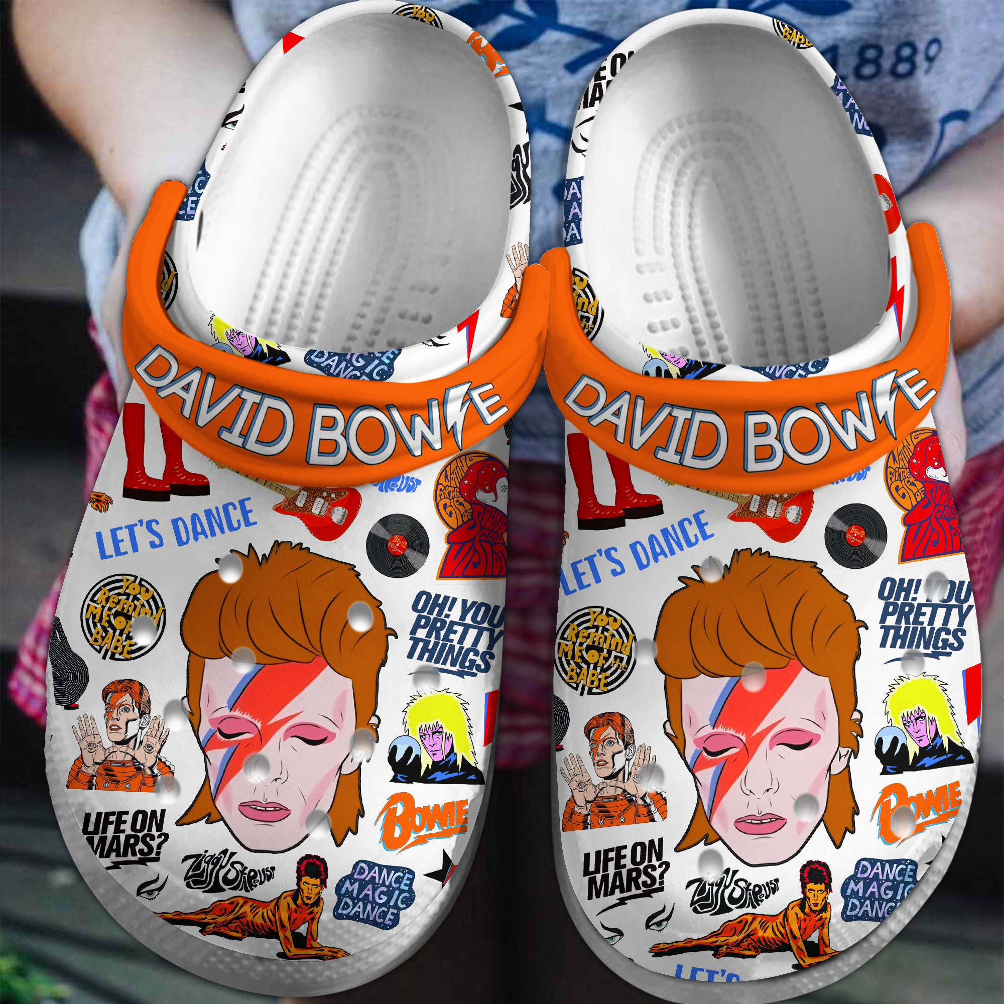 David Bowie Music Crocs Crocband Clogs Shoes Comfortable For Men Women and Kids