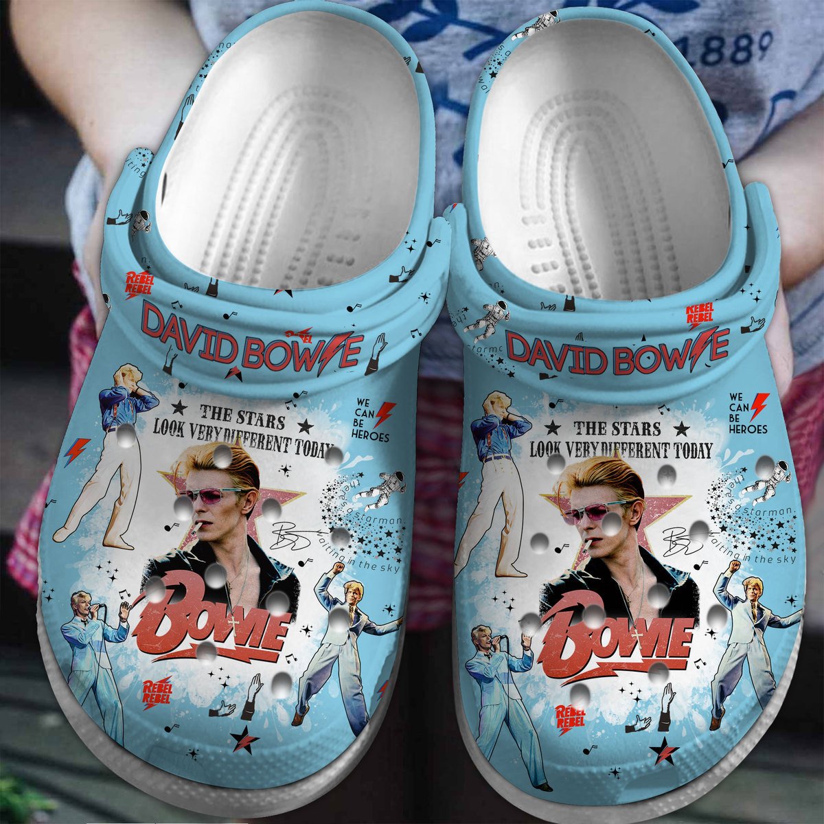 David Bowie Music Crocs Crocband Clogs Shoes Comfortable For Men Women and Kids