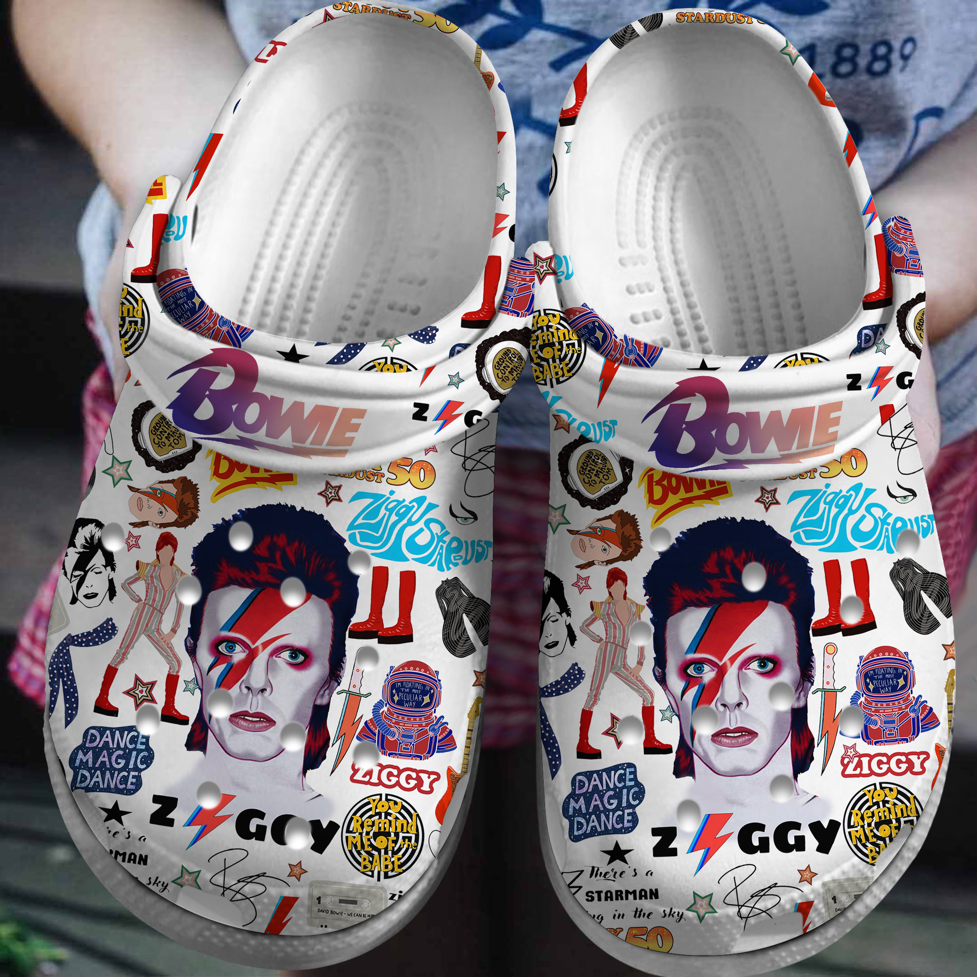 David Bowie Music Crocs Crocband Clogs Shoes Comfortable For Men Women and Kids