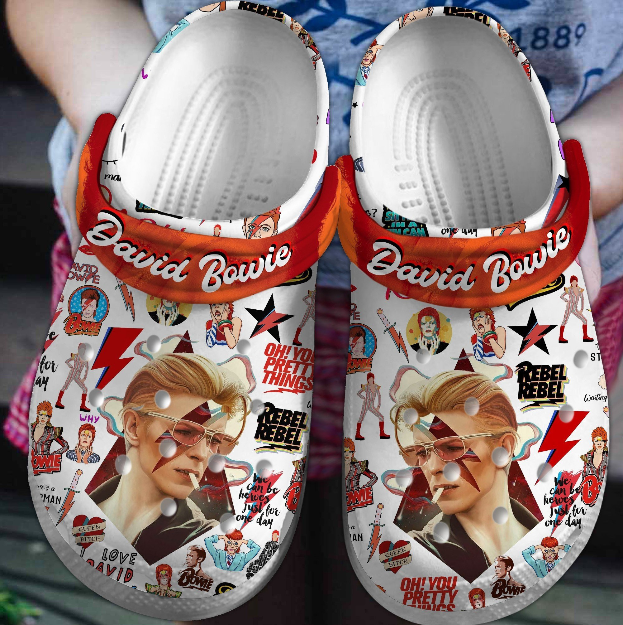David Bowie Music Crocs Crocband Clogs Shoes Comfortable For Men Women and Kids