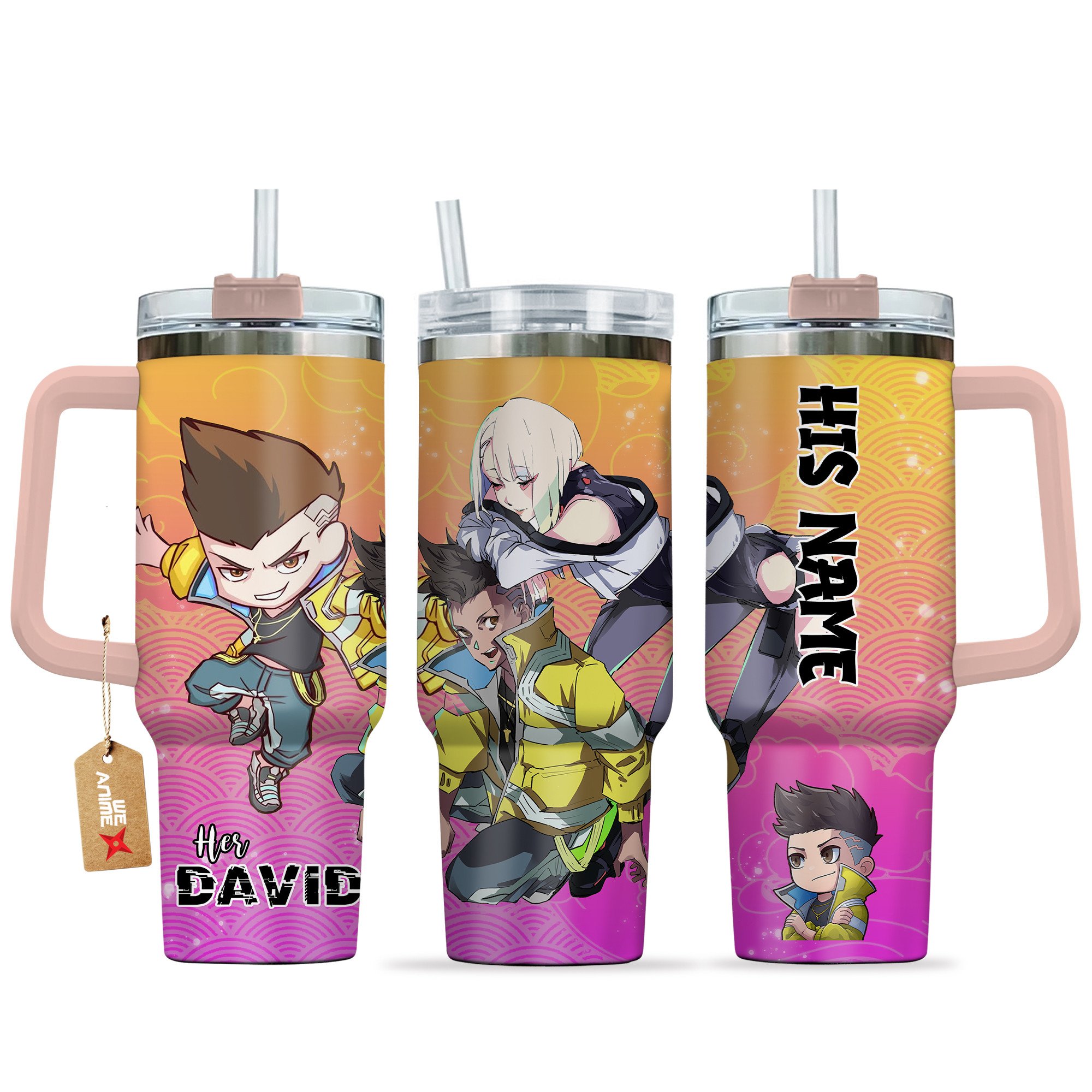 David Martinez Cyberpunk Anime Valentine Custom Stanley Cup 40 oz 30 oz Tumbler With HandleTVC2301168
