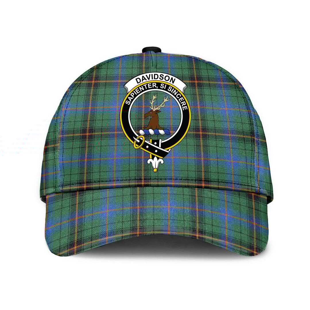 Davidson Ancient Tartan Baseball Cap, Tartan Plaid Cap with Family Crest K23 Trucker Hats Custom Hats Gifts For Men & Women