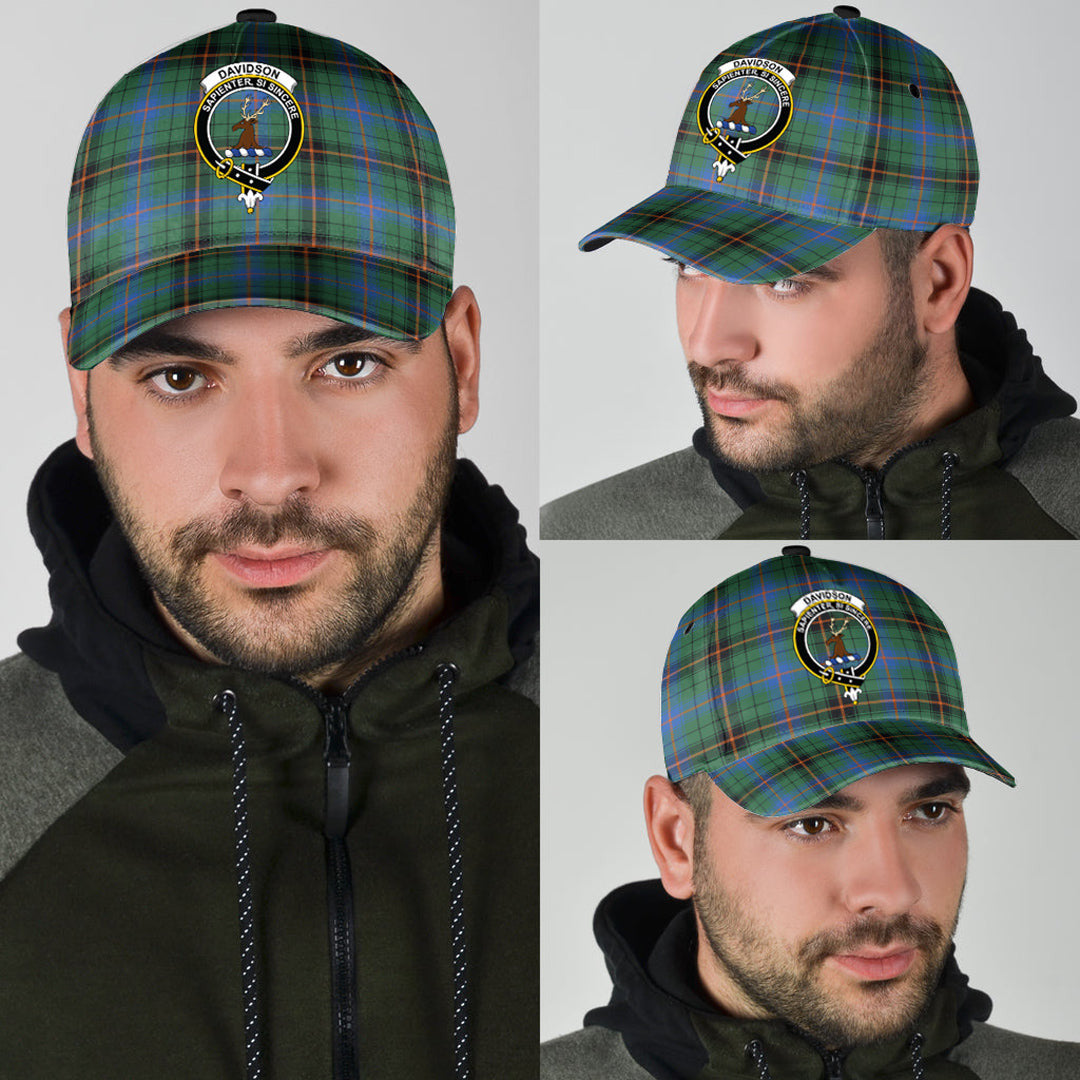 Davidson Ancient Tartan Baseball Cap, Tartan Plaid Cap with Family Crest K23 Trucker Hats Custom Hats Gifts For Men & Women