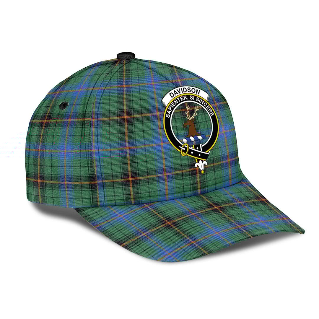 Davidson Ancient Tartan Baseball Cap, Tartan Plaid Cap with Family Crest K23 Trucker Hats Custom Hats Gifts For Men & Women