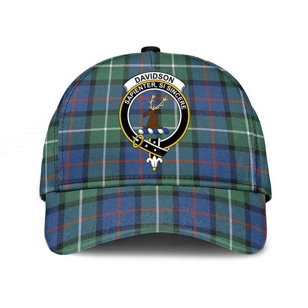 Davidson of Tulloch Tartan Baseball Cap, Tartan Plaid Cap with Family Crest K23 Trucker Hats Custom Hats Gifts For Men & Women