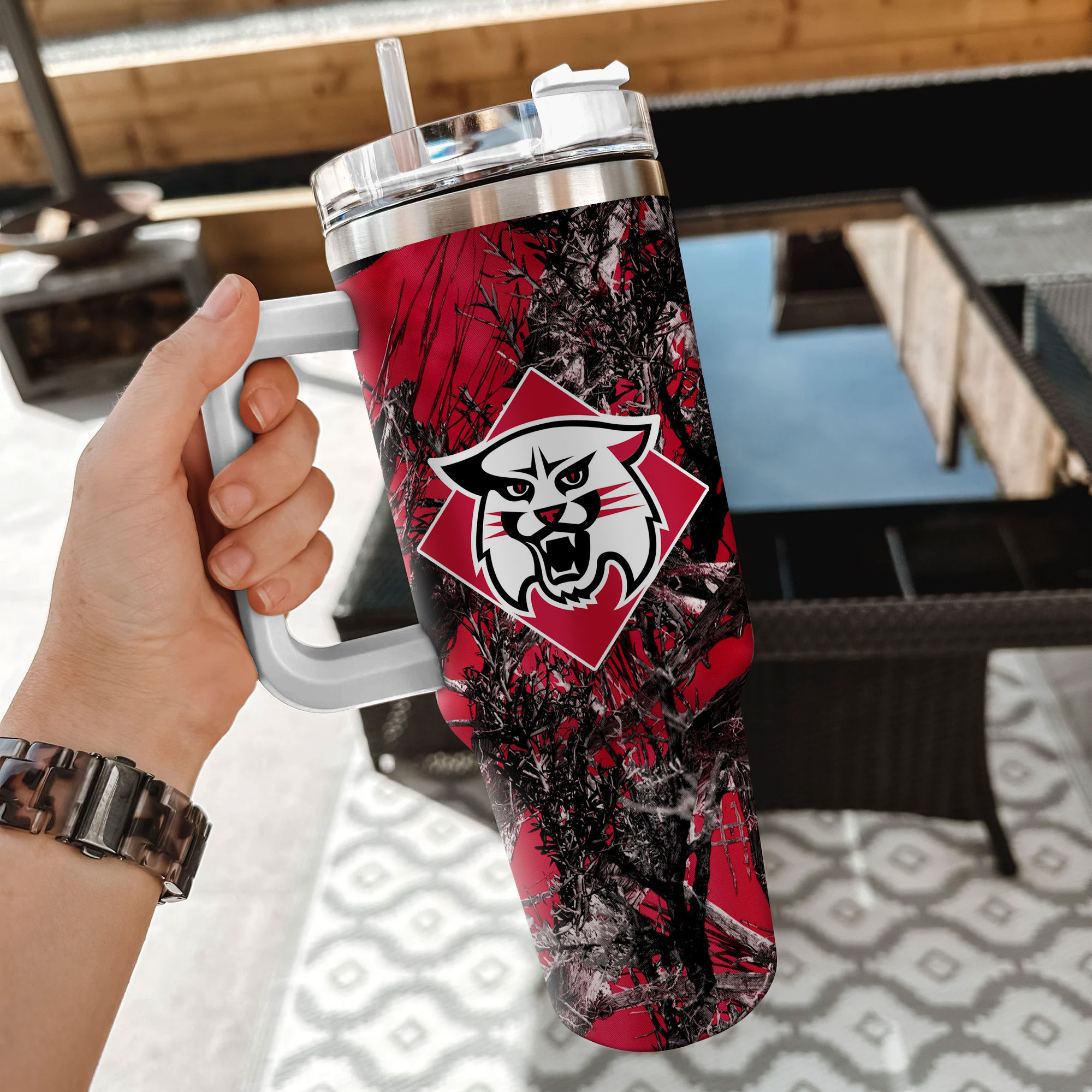Davidson Wildcats NCAA Hunting Custom Stanley Cup 40 oz 30 oz Tumbler With HandleTVC230115 - Image 2