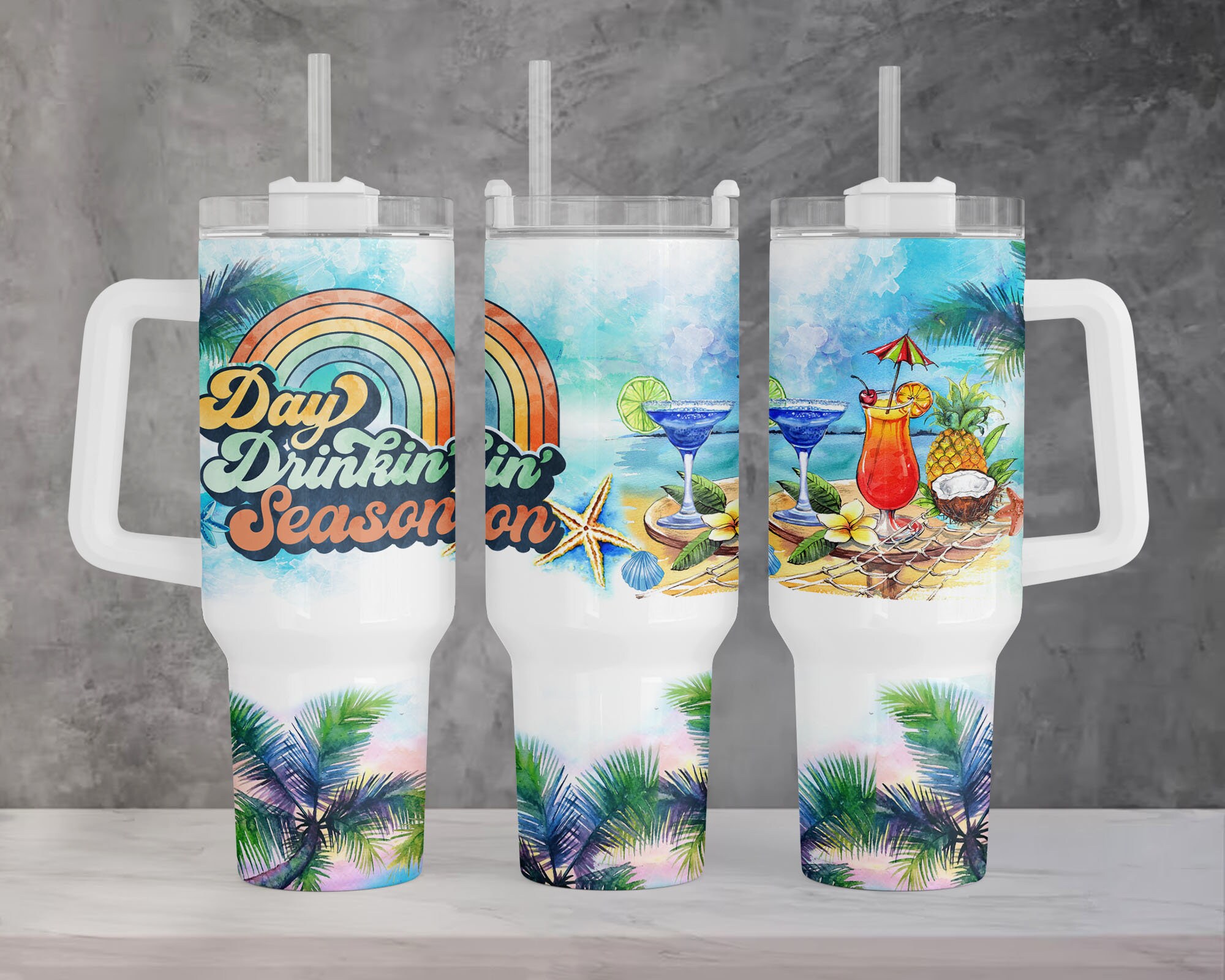 Day Drinking Season Summer Cocktails Custom Stanley Cup 40 oz 30 oz Tumbler With HandleTVC2301960