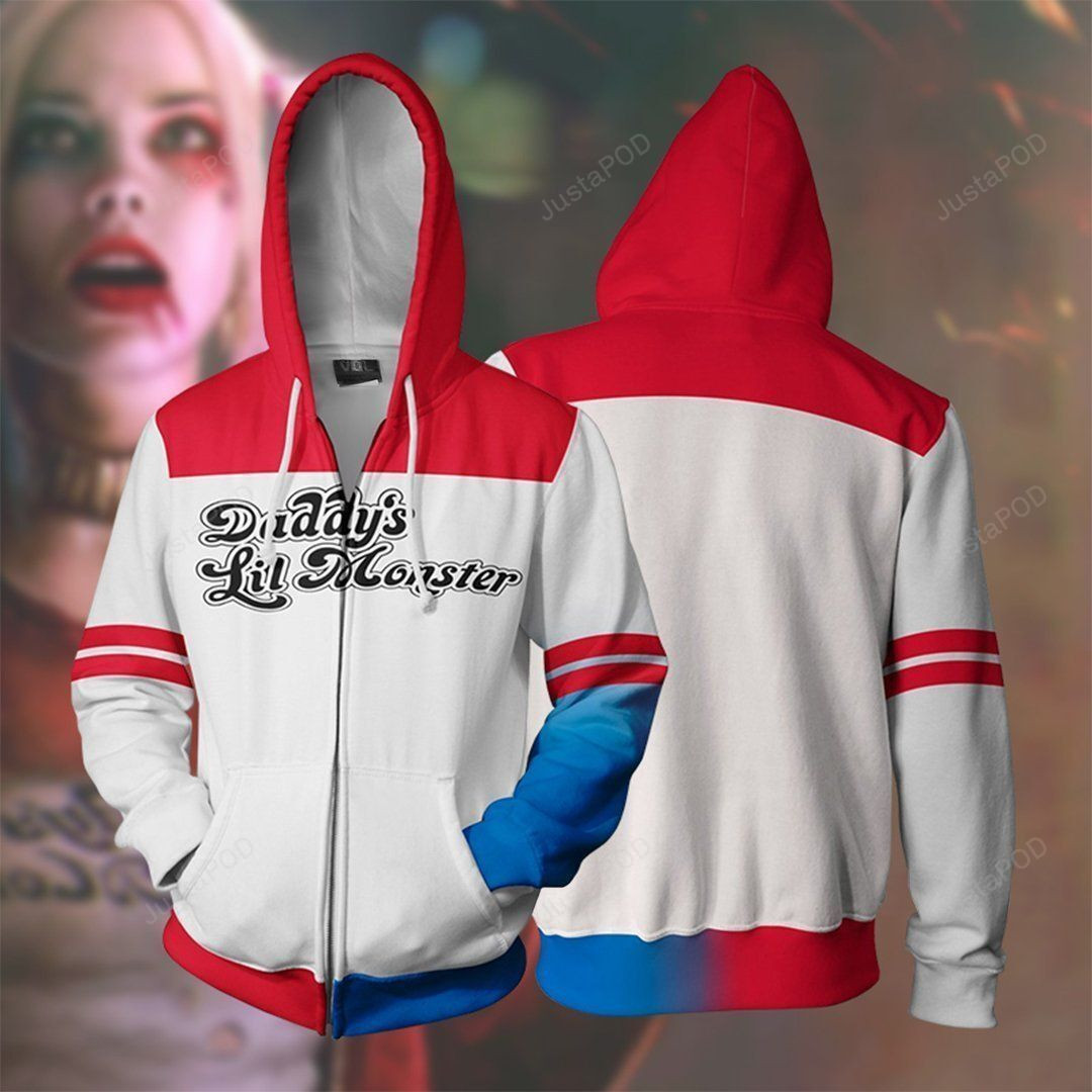 DC COMICS Suicide Squad Harley Quinn Cosplay 3D All Over Print Hoodie, Zip Hoodie